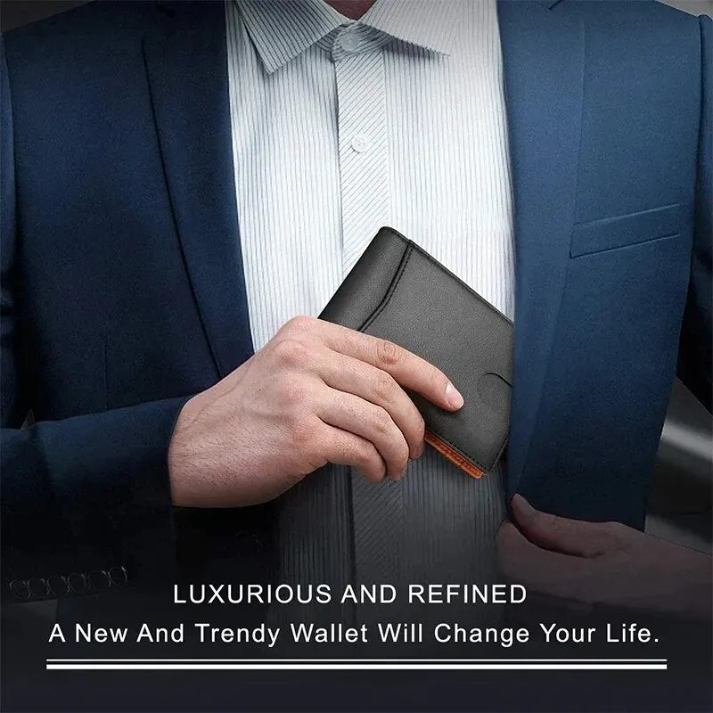ANTI RFID Blocking Black Carbon Fiber Men Wallets Short Small Protected Magic Leather ID Credit Card Holder Case Purse for Men