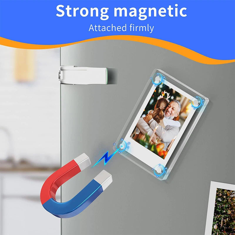 Magnetic Photo Frame 1 Set For Fujifilm Instax Mini 11 8 9 25 50 7 Film Camera Accessories Acrylic Fridge Picture Magnets