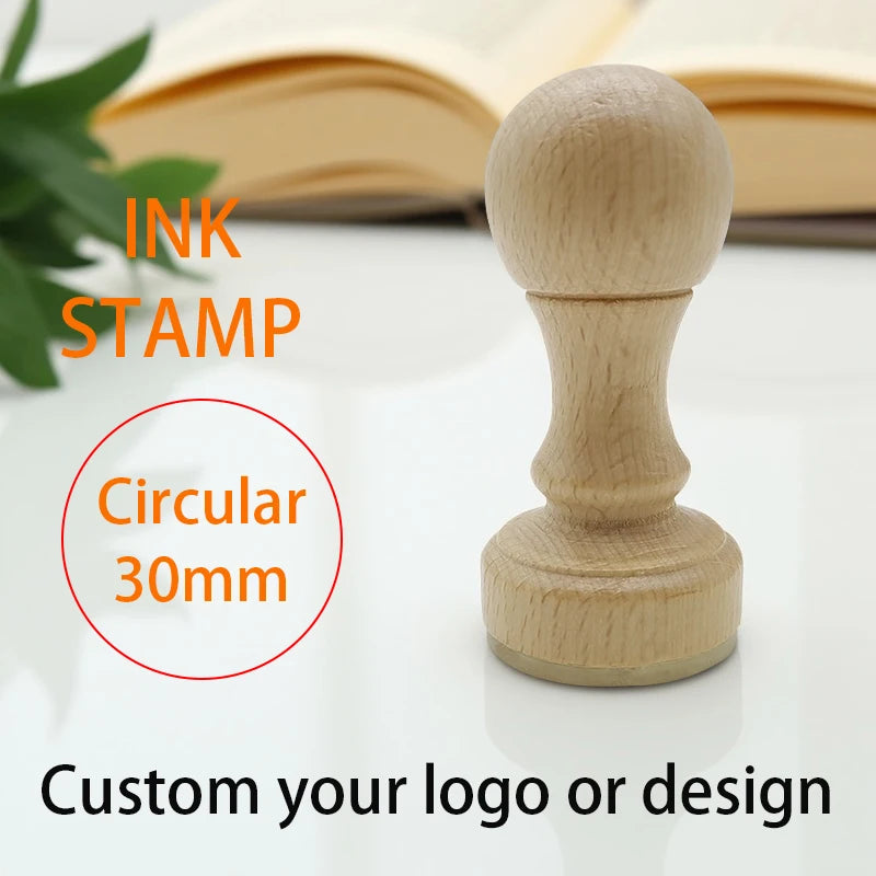 Custom Wooden Stamp Seal Personalized Logo Wedding Party Packaging Stamp Company Address&Name Self Inking Rubber Stamp Artwork