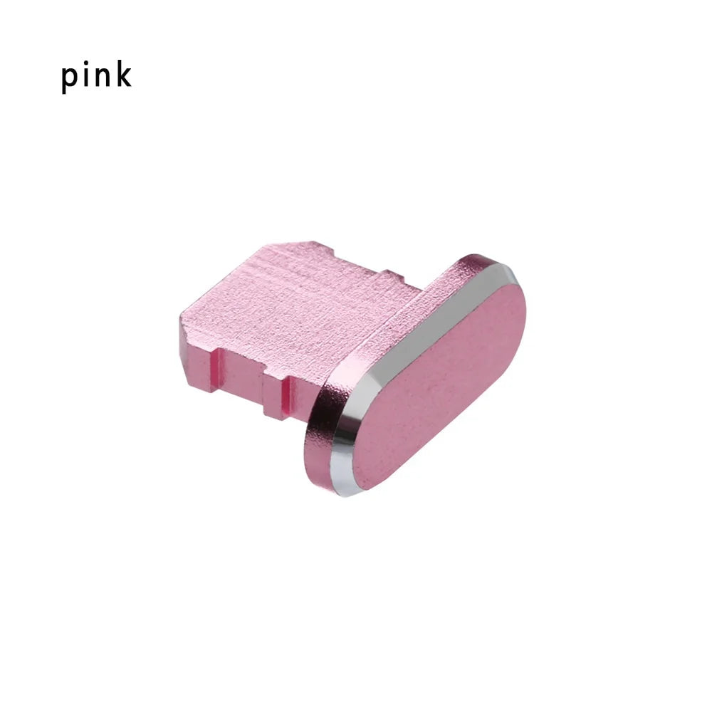 1pc Colorful Metal Anti Dust Charger Dock Plug Stopper Cap Cover Charging Port  for iPhone 14 13 12  11/Xs/R/8/7 SE Metal Plug