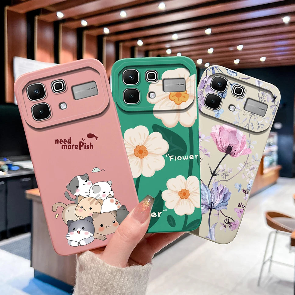 Phone Case For Infinix Note 60 Pro Edge 4G 5G Liquid Silicone High Quality Shockproof Cute Animals Cover
