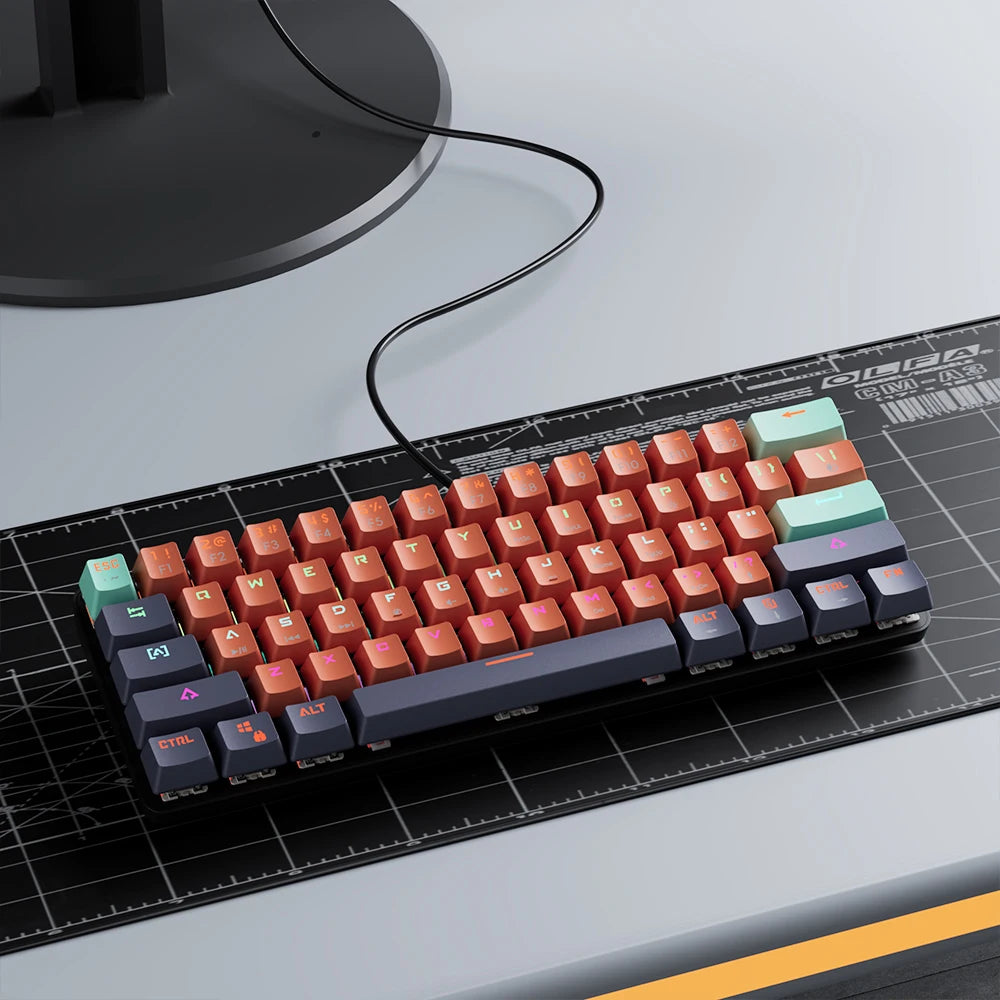 MUCAI 61 key mechanical keyboard red switch RGB backlight hot swappable compact and practical designed for gaming and typing