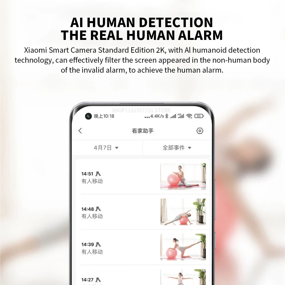 XIAOMI Smart IP Camera Standard Edition 2K HD Infrared Night Vision CCTV Voice Intercom AI Alarm Magnetic Base Home WiFi Videcam