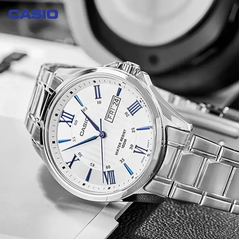 Casio MTP-1384D Watch Men's Business Large Steel Dial With Roman Numerals Leisure Simple Waterproof Quartz Men Watch For Dad