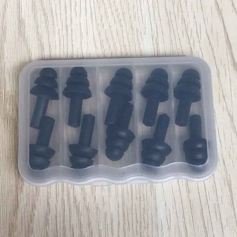 Soft Silicone Earplugs for Adults and Children Waterproof Swimming Earplugs Anti-Noise Ear Clips, Swimmers Diving 5Pairs per Box