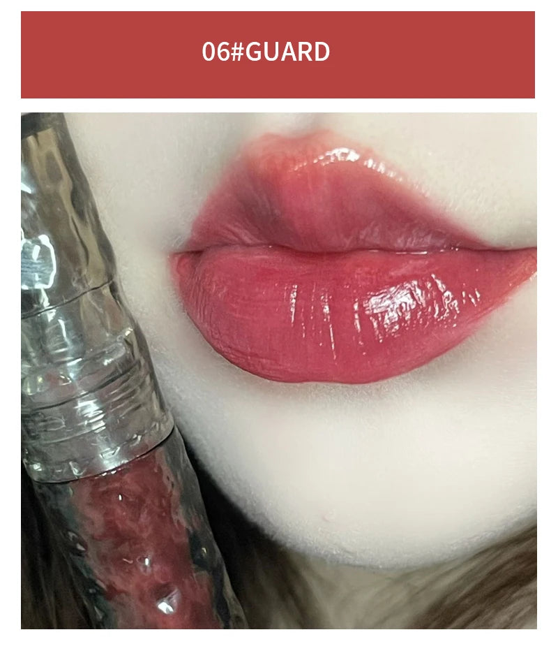 HERORANGEHR292 Glacier Rock Mirror Water Glazed Lip Glaze Moisturizes and Moisturizes, Forming a Film That Is Not Easy to Fade