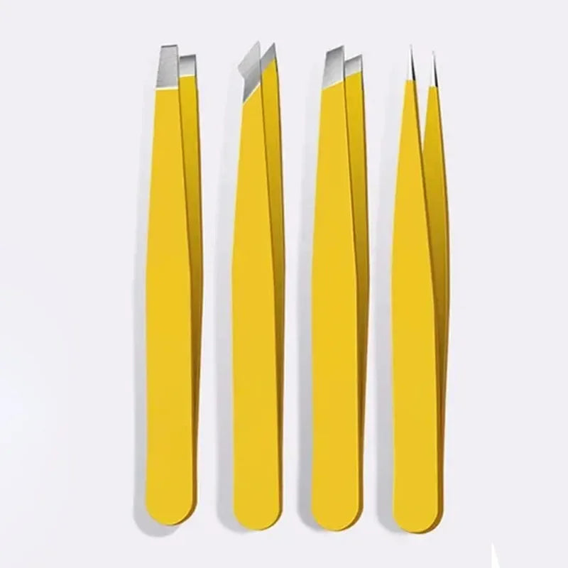Precision Stainless Steel Tweezers For Eyebrow Hair Facial Hair Removal, Splinter, Blackhead Slant Tip Angle Tip Pointed Tip