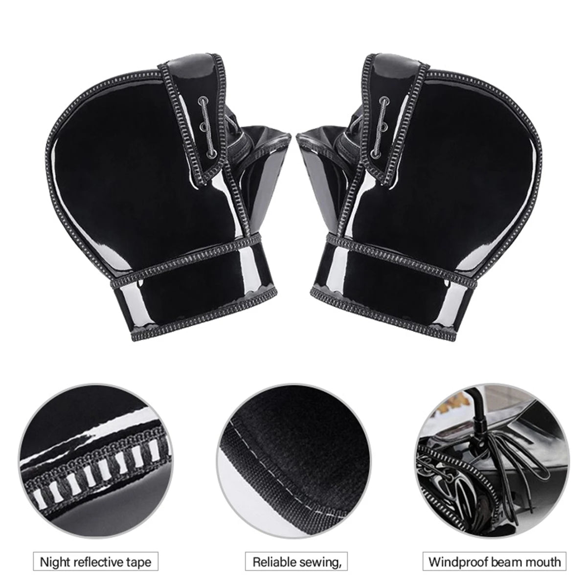 Thick Motorcycle Handlebar Muffs Protective Motorcycle Scooter ATV UTV Winter Warmer Gloves Grip Handle Bar Muff Rainproof Warm