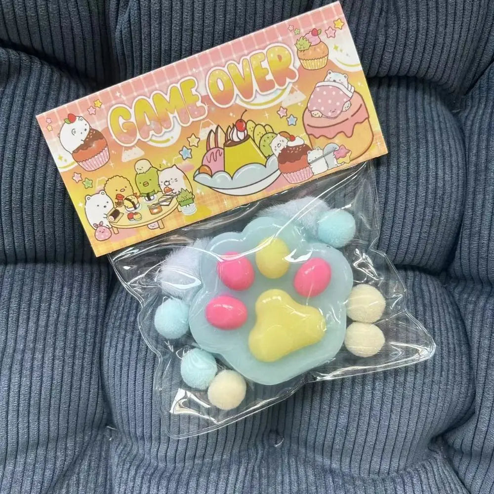 Squeeze Cat Paw Toys Pinching Cat Paw Decompressing Toy Soft Sticky Stress Relief Relax Toys