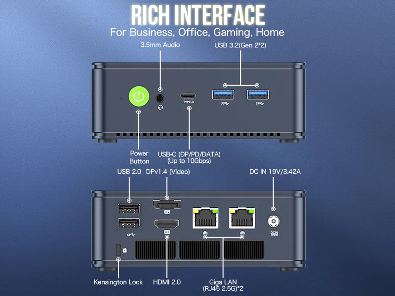 GMKtec M5 Plus Ryzen 7 5825U Mini PC Windows 11 Pro DDR4 Dual Channel NVMe M.2 SSD WIFI6E BT5.2 Desktop Office Gaming Computer