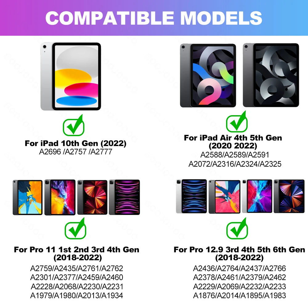 GOOJODOQ Magic Keyboard for iPad Air 6 2024 13 inch case for iPad Pro 11 12 9 Pro 13 Air 4 Air 5 for iPad 10th Generation Cover