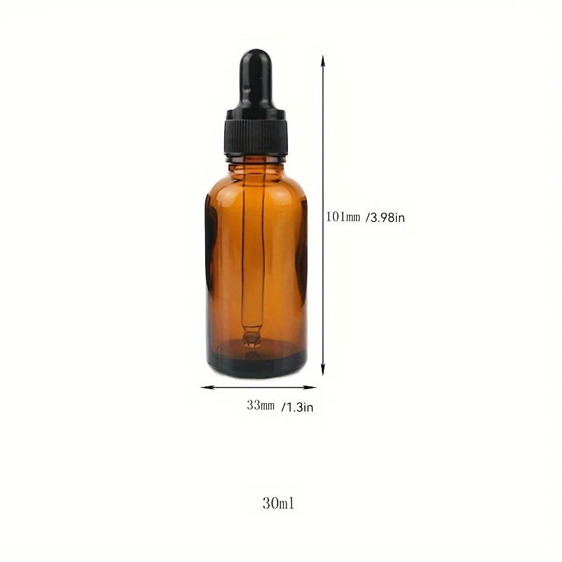 5/10/20pcs + 4 accessories 30ml refillable glass dropper bottle, 2 funnels, 2 pipettes, for essential oils and perfumes
