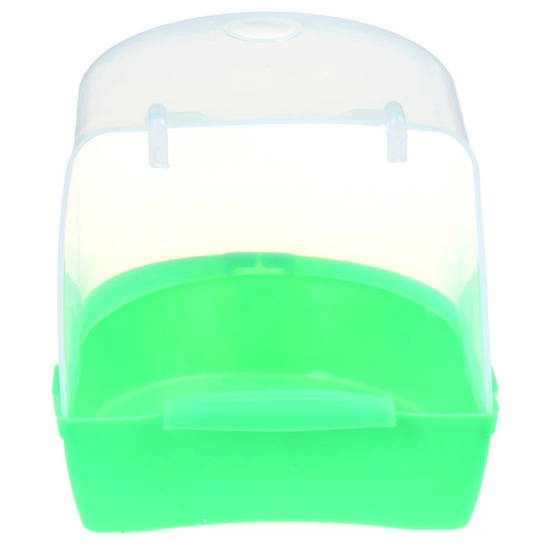 Plastic Bird Water Bath Box Bathtub Parrot For Parakeet Hanging Bowl
