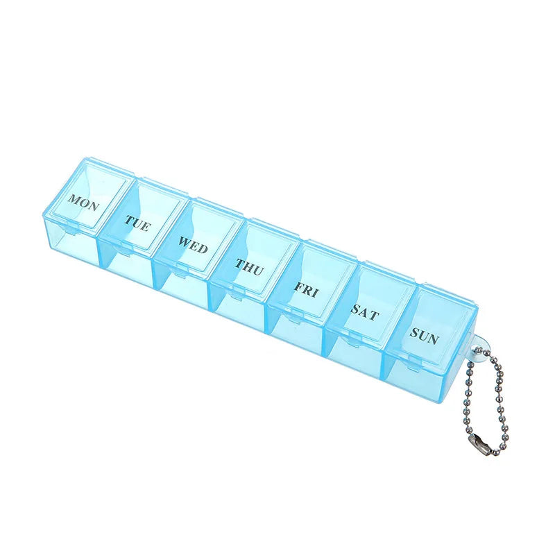 7 Days Pill Medicine Box Weekly Tablet Holder Storage Organizer Container Pill Box Splitters 3 Colors Pill Case Organizer 1Pcs