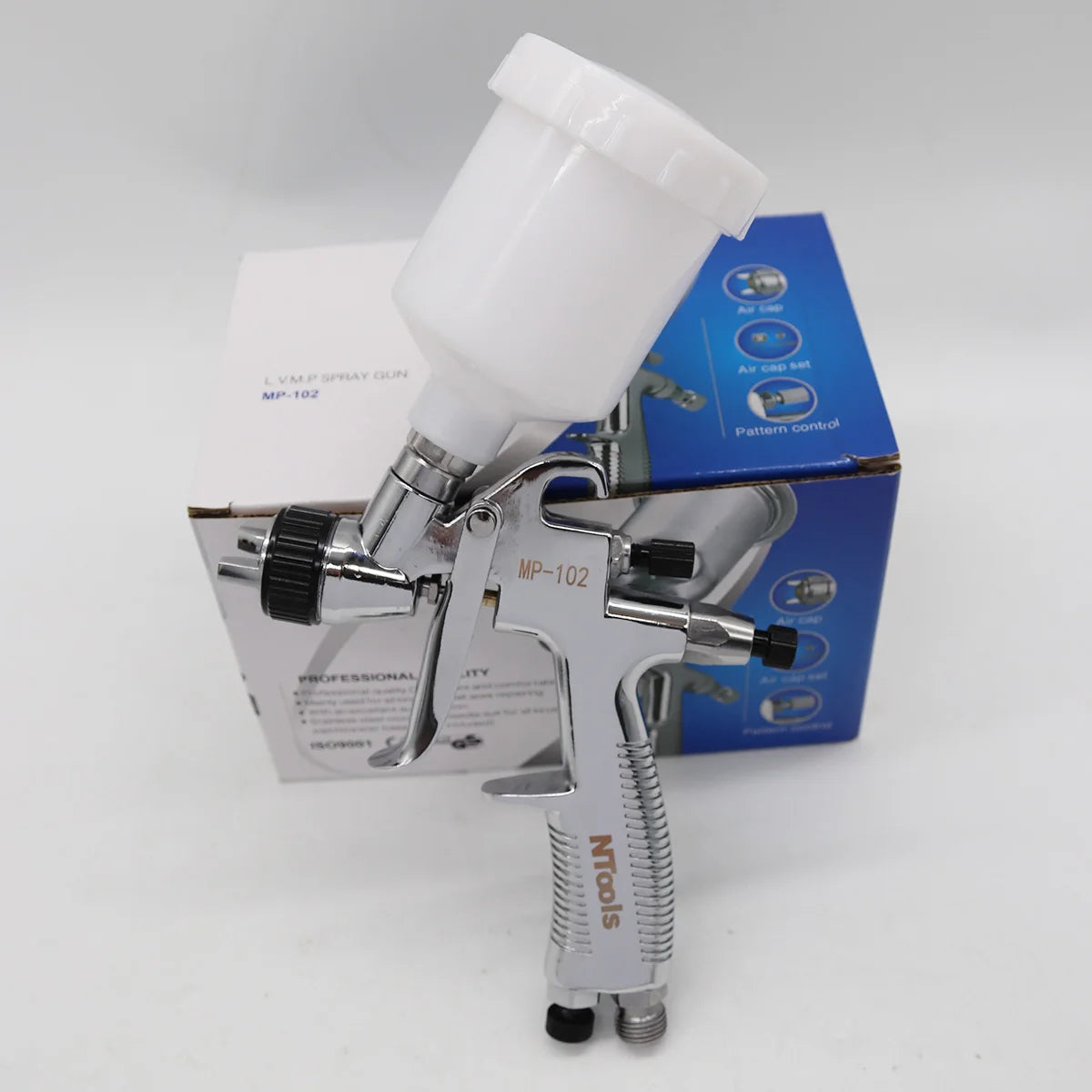 LVMP Mini Spray Gun Gravity Feed 125ml Airbrush with Adjustable Nozzle 0.5/0.8/1.0/1.2mm for Repair Work And Spraying