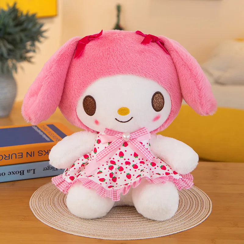 Sanrio Kuromi Hello Kitty My Melody Cute Cinnamoroll Pillow Plush Toys Plushie Keychain Stuffed Doll for Kids Christmas Gifts