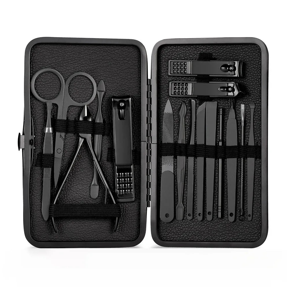 7/10/16/18/23Stainless Steel Nail Clipper Cutter Trimmer Earpick Grooming Kit Manicure Pedicure Scissor Tweezer Nail Tools Set
