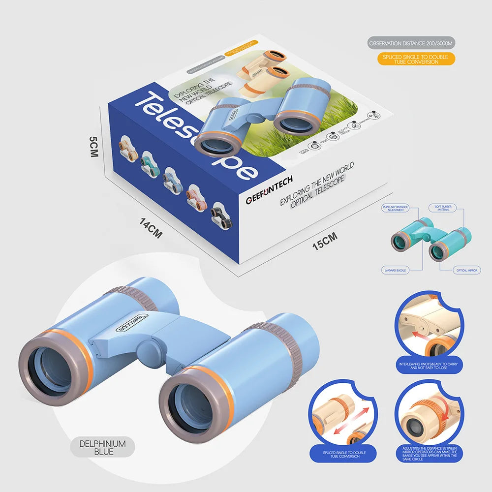 Hd Binoculars Detachable Spliced Mono-Binoculars Convert 10x Focus Children's Outdoor Exploration Science Education Physics Toys