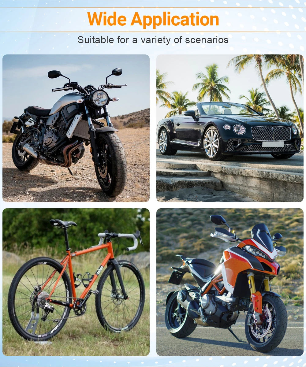 Gadpow Motorcycle Bike Wireless Remote Control Alarm Vibration Sensor 113dB Loud Waterproof Security Alarm