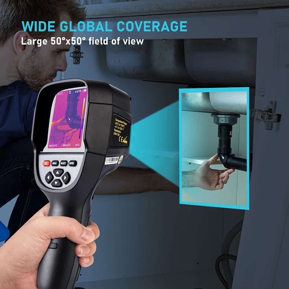 GW256 Thermal Imaging Camera for Water Pipe Leak and Power Electrical PCB Test 256*192 Handheld Thermal Imaging Cameras
