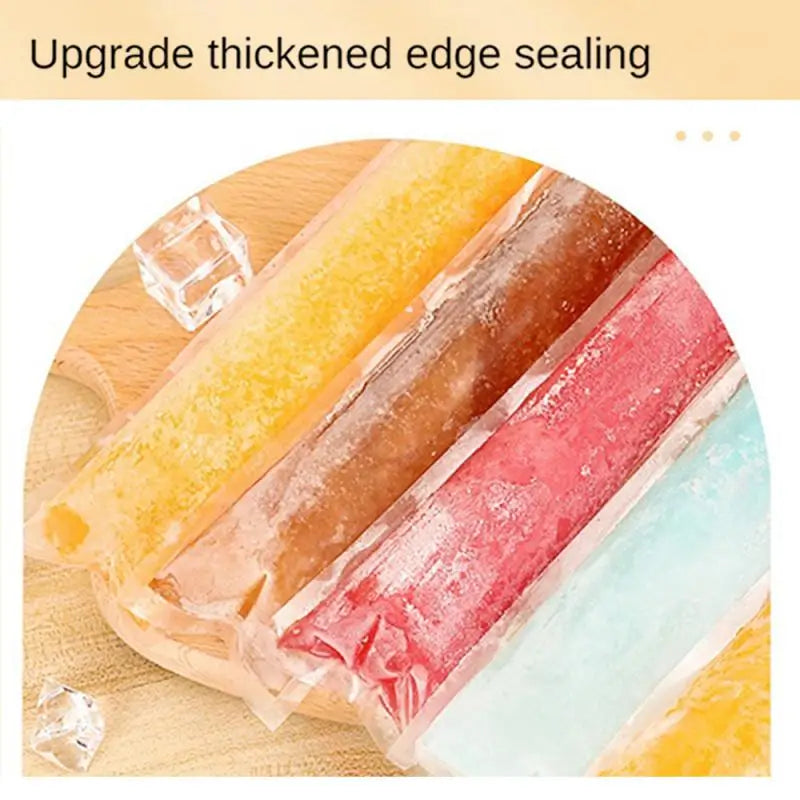 2024 Disposable Ice Pop Mold Bag Large Freeze Popsicle Sealed Bags DIY Juice Yogurt Smoothie Bag With Funnel Ice Cream Tool