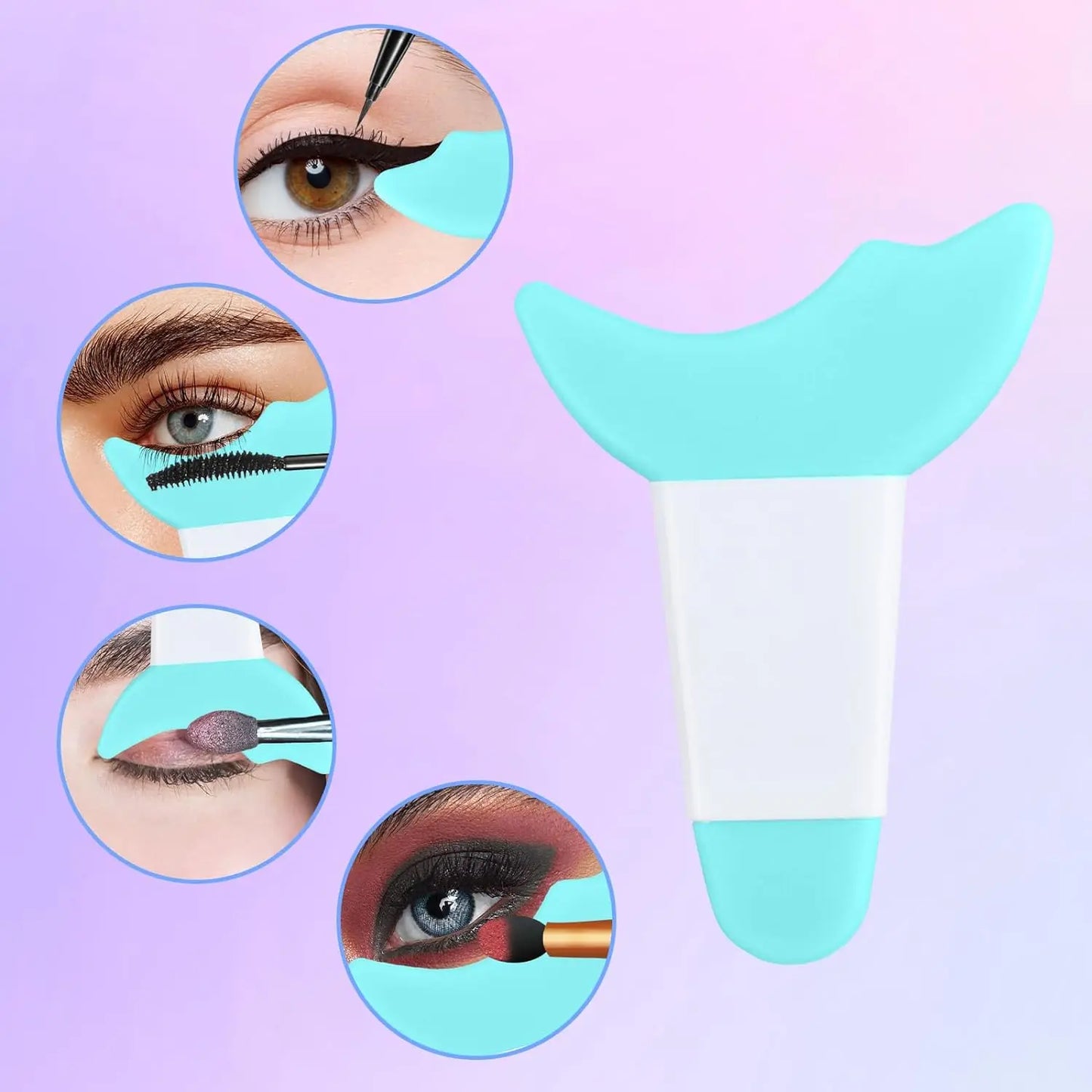 4PCS Eyeliner Stencils Set Reusable Silicone Eyeliner Tool Lash Guard Eye Lips Makeup Tool for Women