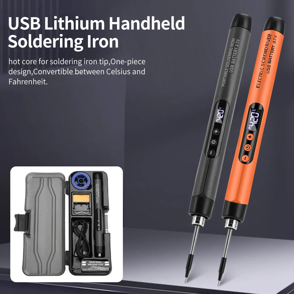 USB Wireless Electric Soldering Iron C200S Replaceable Solder Iron Tips Type-C 5V 8W Fast Charging Portable Repair Welding Tools