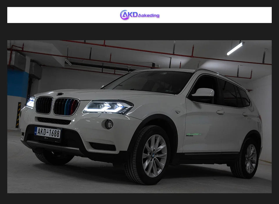 AKD Head Lamp for BMW X3 F25  LED Headlight 2010-2013 Headlights X3 DRL Turn Signal High Beam Angel Eye Projector Lens