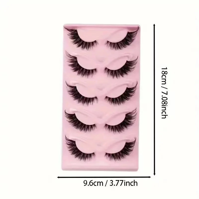 5 Pairs Cat Eye Lashes Faux Mink Eyelashes  Eye Elongated False Eyelashes