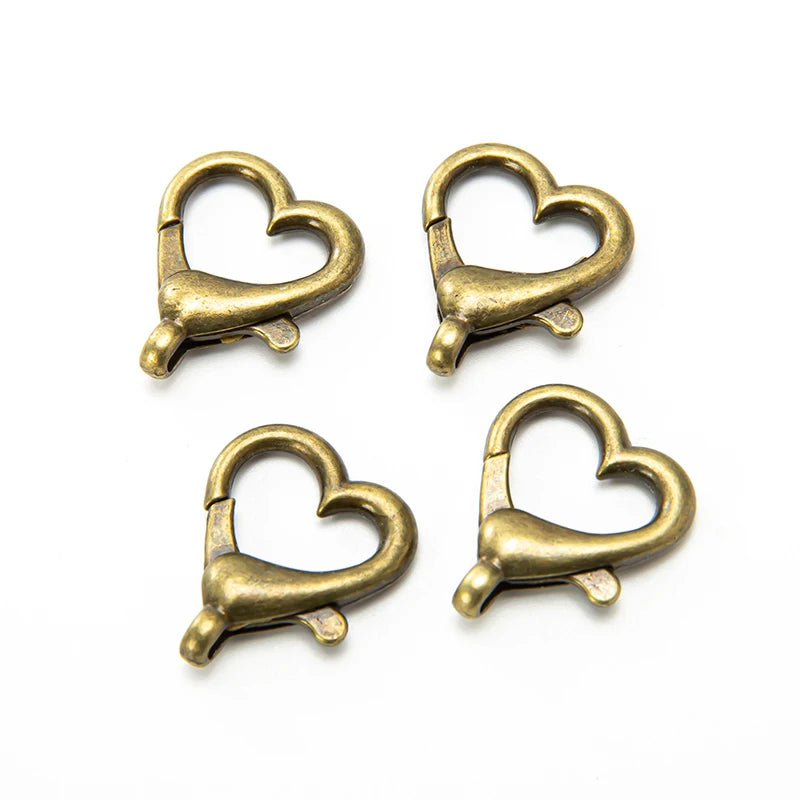 10pcs 22x26mmHeart Lobster Clasp Hook for DIY Keychain Jewelry Key Ring Craft Making Supplies Accessories Findings Material