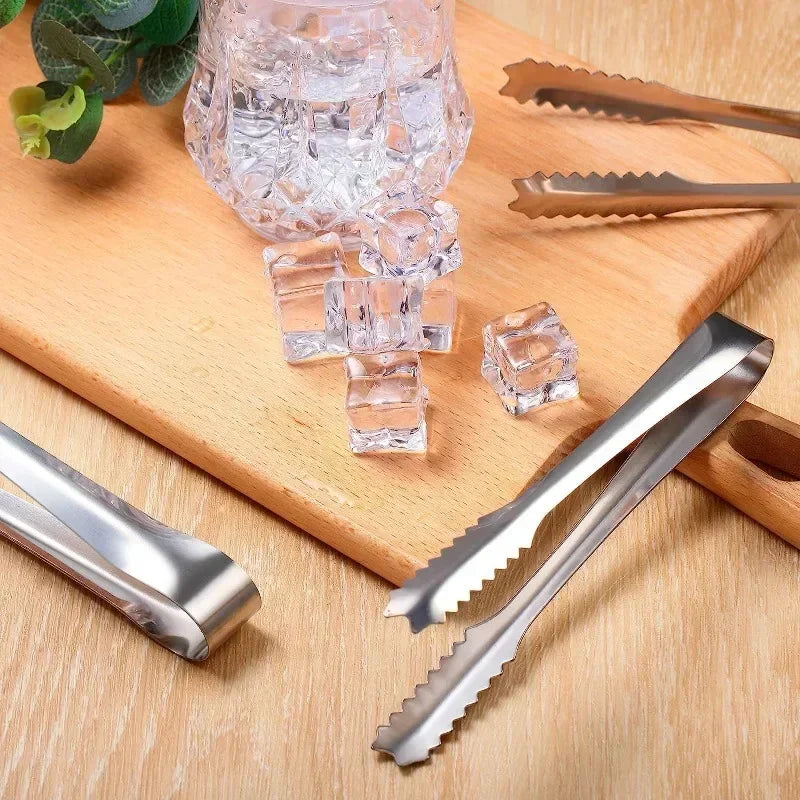 Stainless Steel Ice Tongs Bread Cake Clamps Salad Coffee Sugar Cubes Clips for Restaurant Bar Party Serving Tongs Kitchen Tools