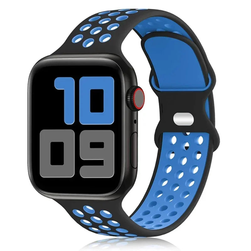 Strap For Apple Watch Band 49mm 44mm 45mm 42mm 41mm 38mm 40mm correa Silicone sports bracelet iwatch 8 SE 7 6 5 Ultra 49mm