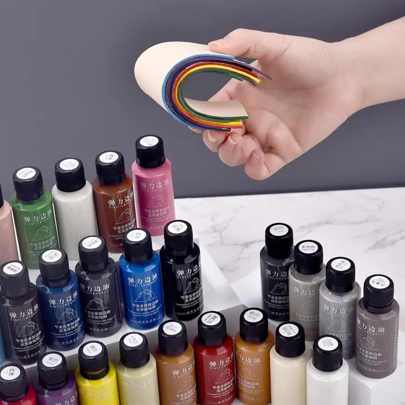 30ml Stretch Matte Elastic Edge Sealing Oil Leather Dye Coloring Coats Edges Repair Wrap Liquid DIY Leather Craft Paint Pigment