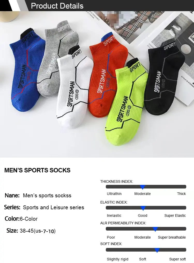 10 Pairs/ Lot Men Sport Socks Cotton Thin Mesh Socks Bright Color Running Socks Breathable Low Cut Sport Socks For Men