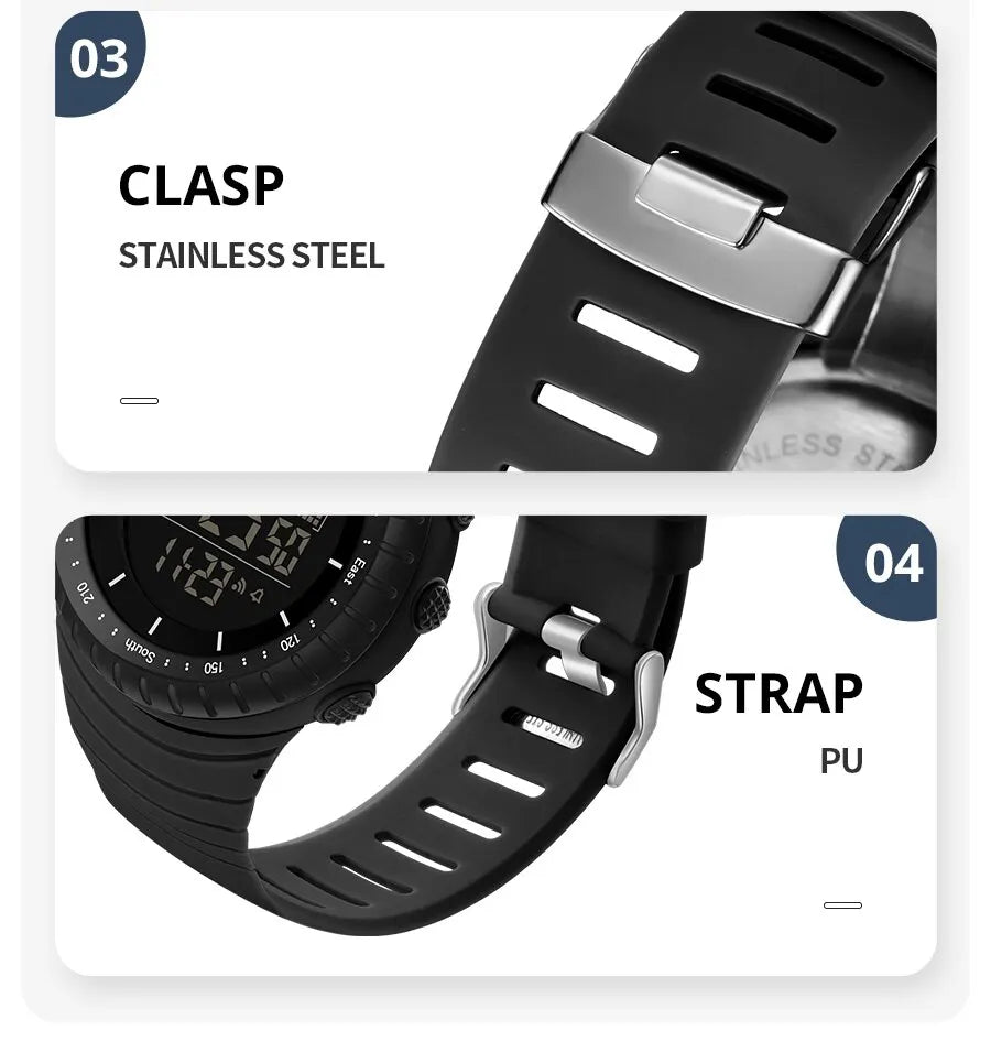 SYNOKE Watch Outdoor Sports Multifunctional Waterproof Shock Resistant Large Screen Display Luminous LED Digital Watch For Men