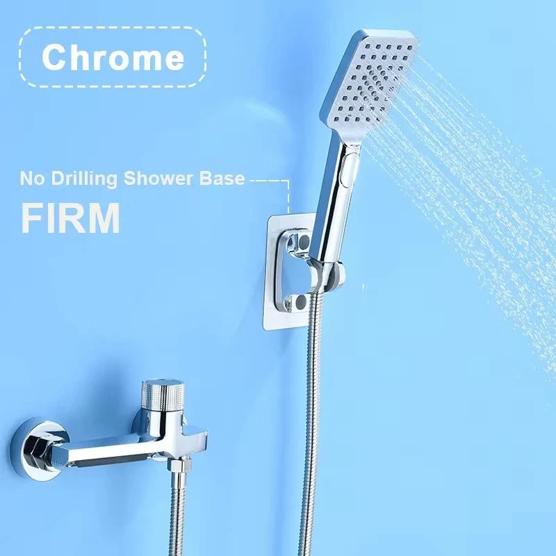 Gray Waterfall Bathtub Faucet With Hand Shower Brass Chrome Wall Mounted Bathroom Shower Mixer Tap Full Shower system Set