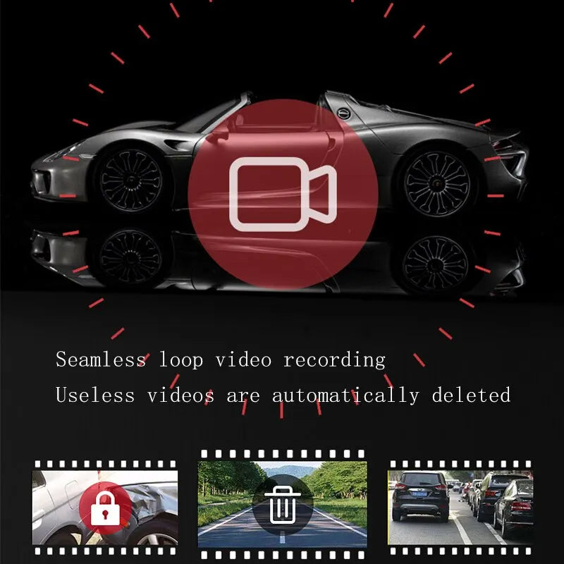 Car front and rear dual lens HD night vision 1080P driving recorder4 inch rear view mirror Car DVR, car recorder, car monitoring