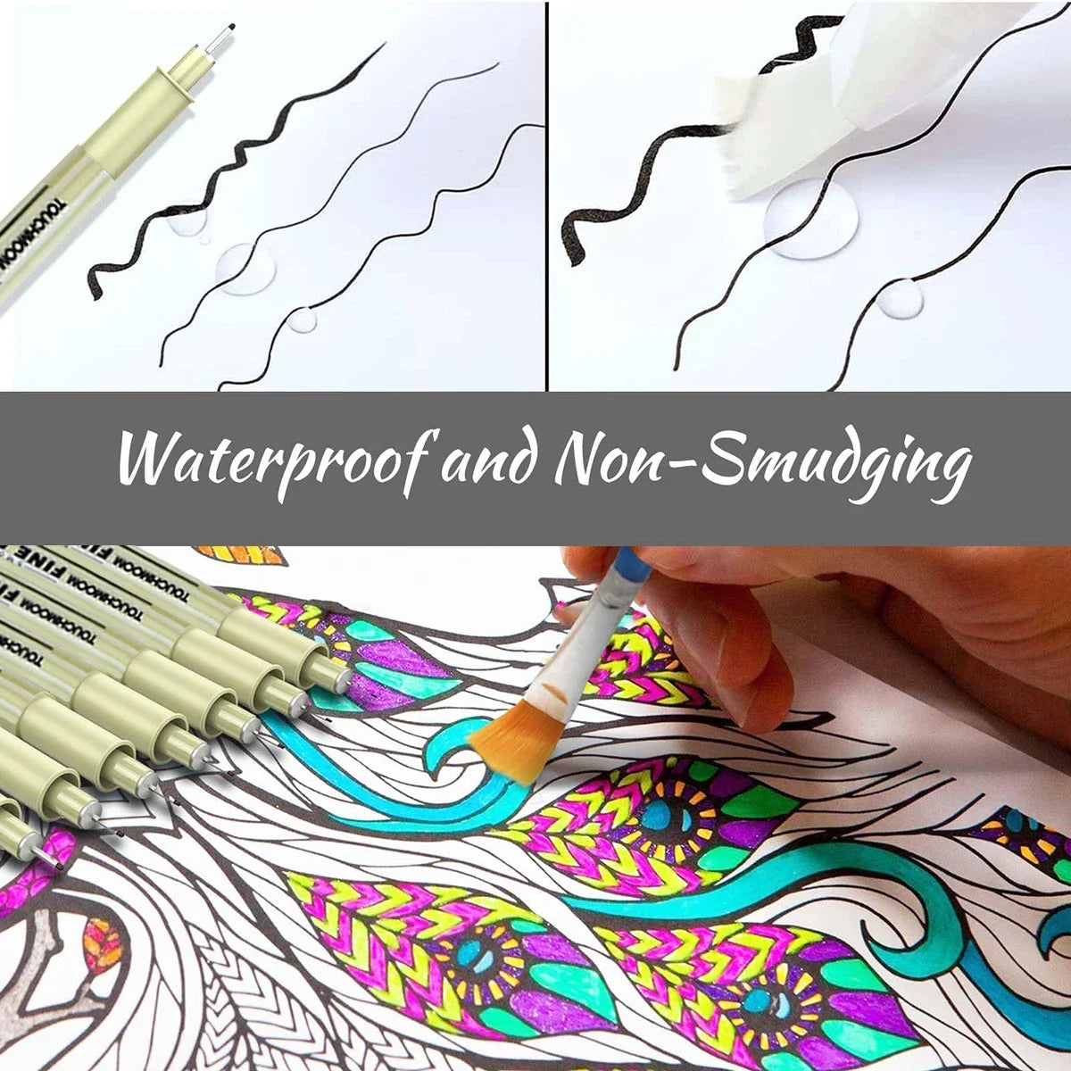 6-12Pcs/Set Hook Needle Pen Hand-painted Fineliner Sketch Pen Student Study Office Supplies Special Stationery Art Supplies