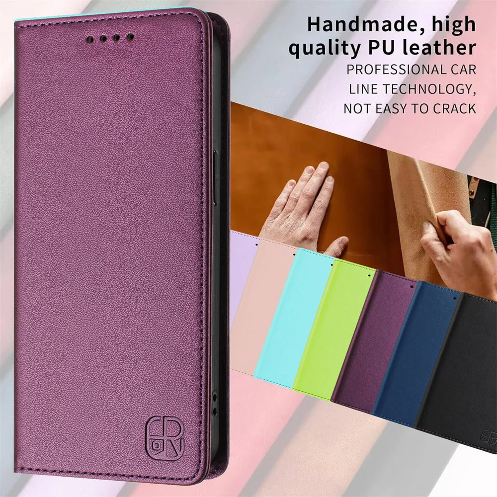 Magnetic Flip Leather Wallet Case For Samsung M62 M56 M55 M54 M53 M52 M36 M35 M34 M33 M32 M23 M15 M13 M12 M10 M05