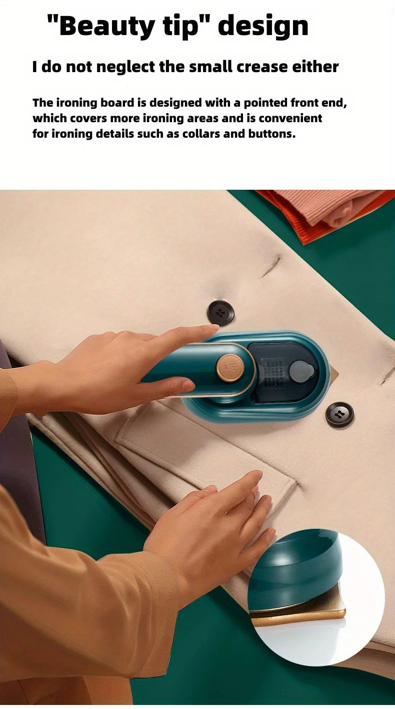 compact handheld steam iron -180 ° rotation, foldable design - convenient for travel and quick makeup repair - ultimate clothing