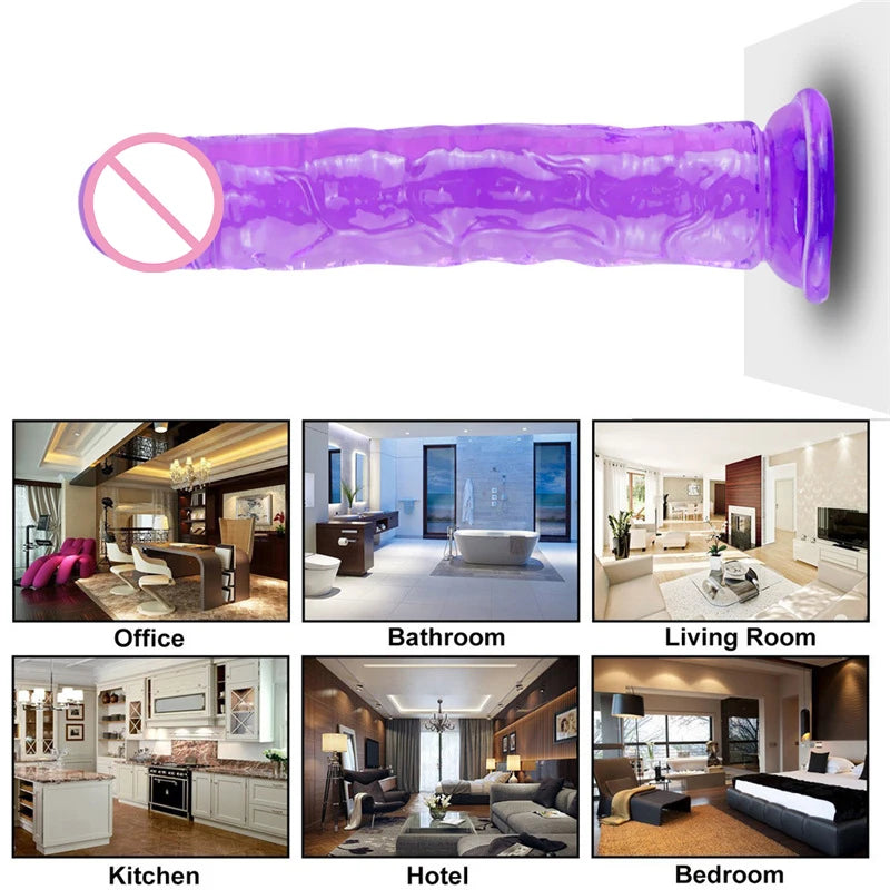 Translucent Soft Jelly Dildo Realistic Fake Dick Penis Butt Plug Sex Toys for Woman Vagina Anal Female Masturbation Huge Dildos