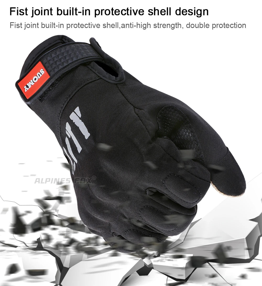 Suomy City Gloves Touch Screen Waterproof Motorcycle Gloves Racing Motocross/Motorbike Gloves Riders Black Motoqueiro Guantes