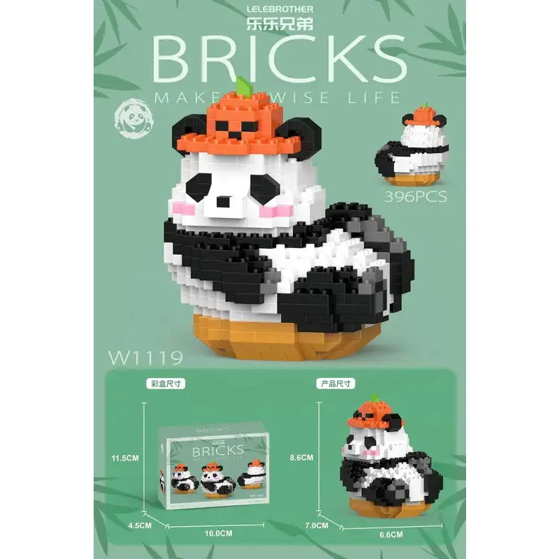 TOYLINX Mini Animal Building Blocks Assembled Model Cartoon Panda Doll Set 6 Years Old And Above Children Educational Toys Gifts