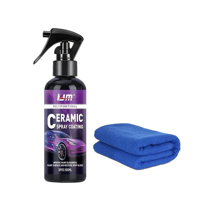 3-in-1 car nano coating spray - instant gloss enhancement, scratch-resistant and stain-resistant paint protection liquid wax
