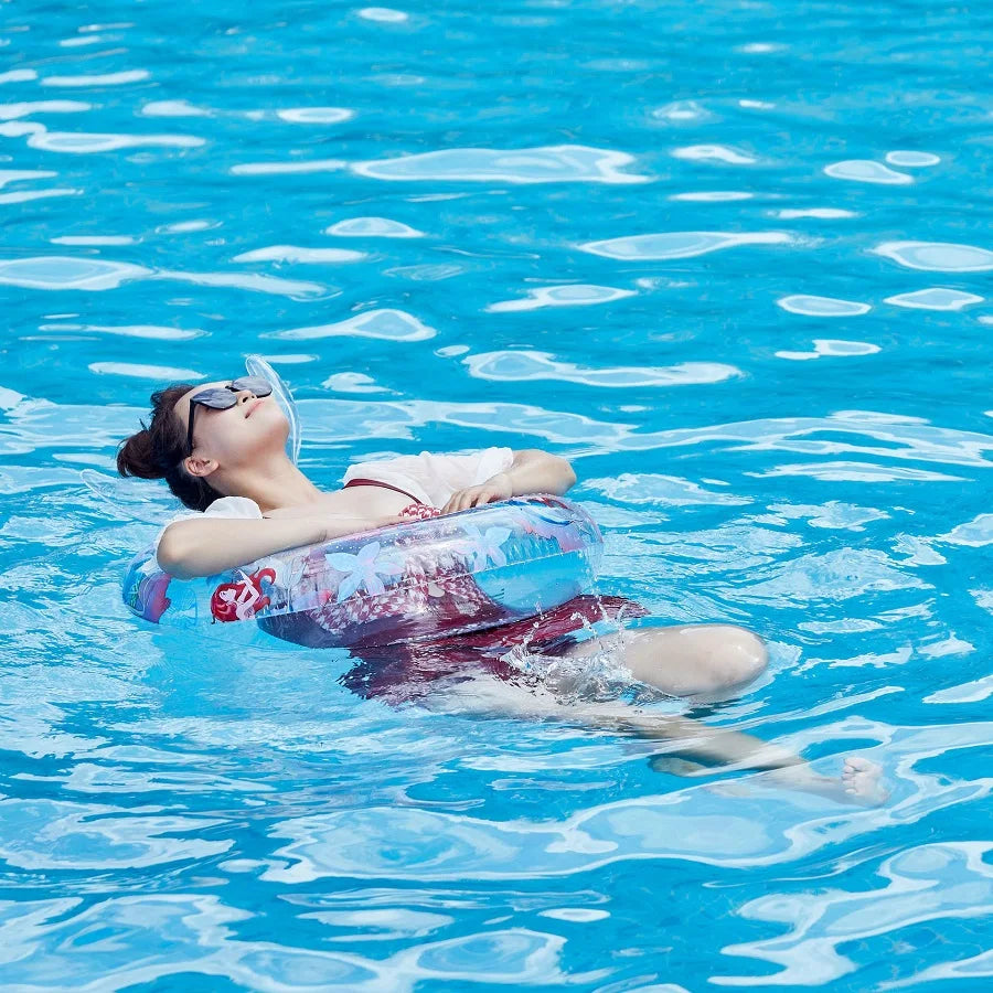 Rooxin Inflatable Swimming Ring Mermaid With Backrest Pool Floaters for Adult Teens Water Play Tube Swimming Mattress Pool Toys