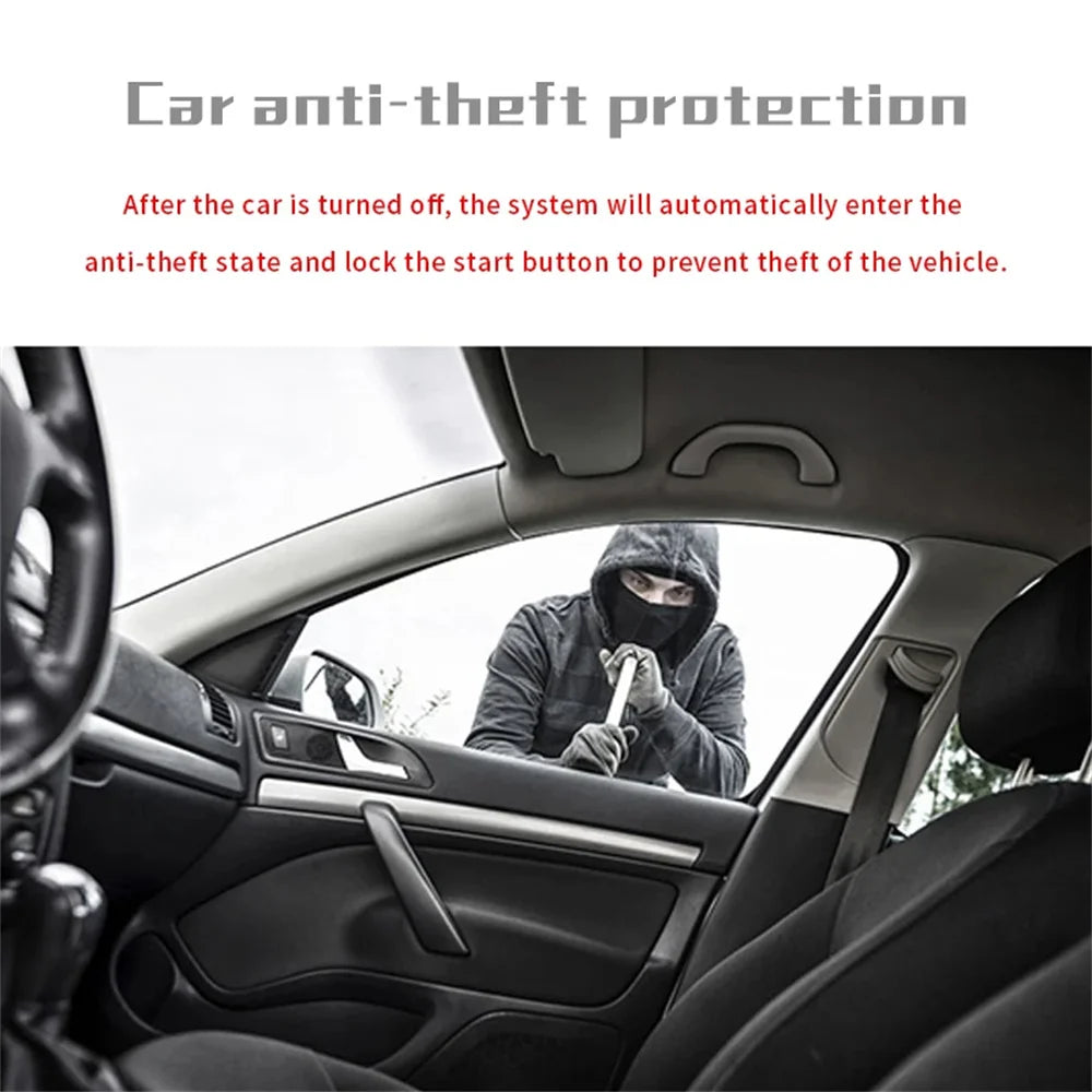 Car Alarm Remote Control PKE Car Keyless Entry Engine Start Alarm System Push Button Remote Starter Stop for 12V Cars Autostart