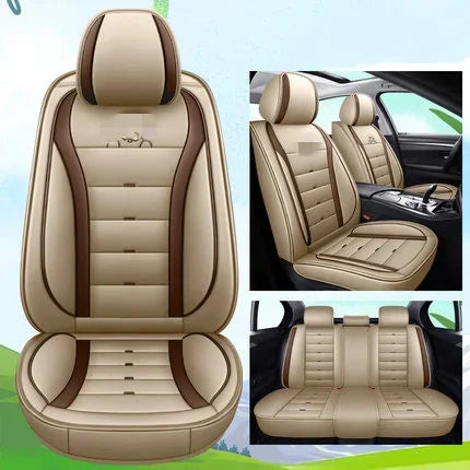 Car seat fully enclosed leather cover four seasons general purpose linen special cushion full package