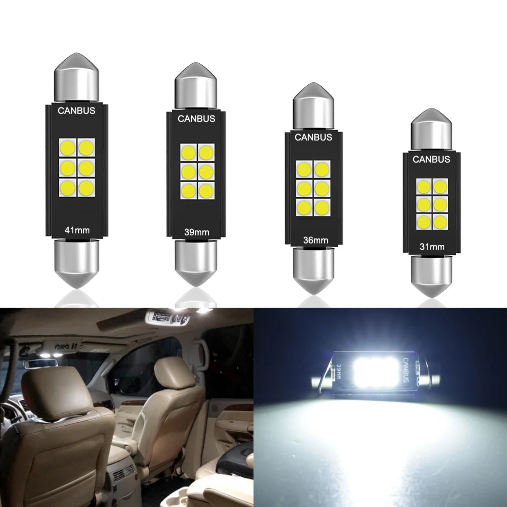 1pair/2x C5W LED Signal Lamp Canbus Bulb 31mm 36mm 39mm 41mm Festoon Light C10W LED Auto Interior Reading Dome Light