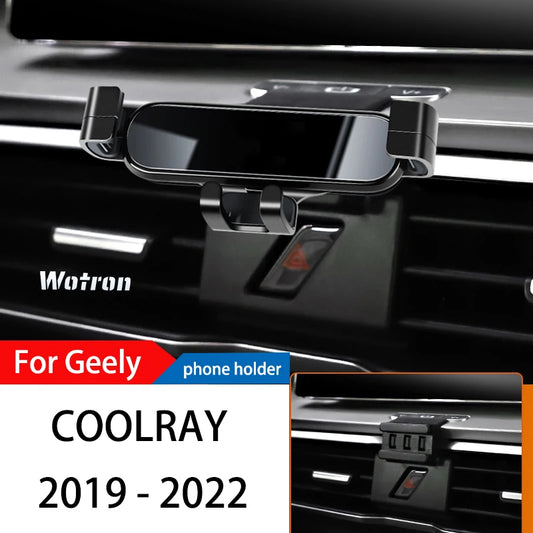 Car Phone Holder For GEEly Coolray 2019-2022 GPS Special Gravity Navigation Mobile Bracket 360 Degree Rotating Stand Accessories