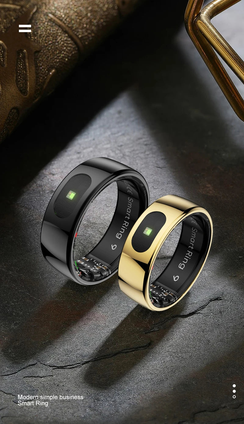 R08 Smart Ring For Men Women Touch Control Function Health Monitor IP68 5ATM Waterproof Skin Temperature Measure Smart Ring New